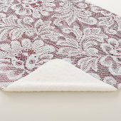 Witte, fijne elegante kant textuur met naadloze be sherpa deken (3/4)