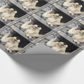 Witte, fijngekookte Gibbon-omslagpapier Cadeaupapier (Hoek)