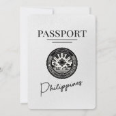 Witte Filippijnen Paspoort Huwelijksuitnodiging Kaart (Achterkant)