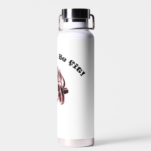 Witte fitness waterfles (Achterkant)