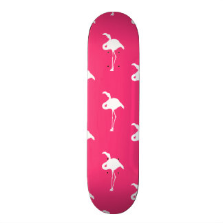Witte Flamingo op Neon Hot Pink Persoonlijk Skateboard