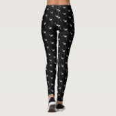 Witte flamingo's op zwarte Leggings (Achterkant)