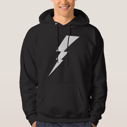 Witte Flash-bliksembolt Hoodie (Voorkant)