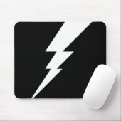 Witte Flash-bliksembolt Muismat (Met muis)