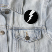 Witte Flash-bliksembolt Ronde Button 5,7 Cm (In situ)