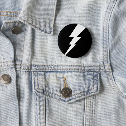 Witte Flash-bliksembolt Ronde Button 5,7 Cm (In situ)