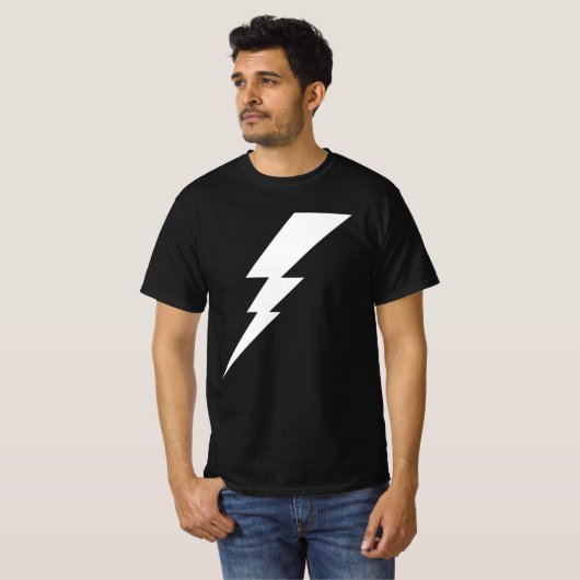 Witte Flash-bliksembolt T-shirt (Voorkant volledig)