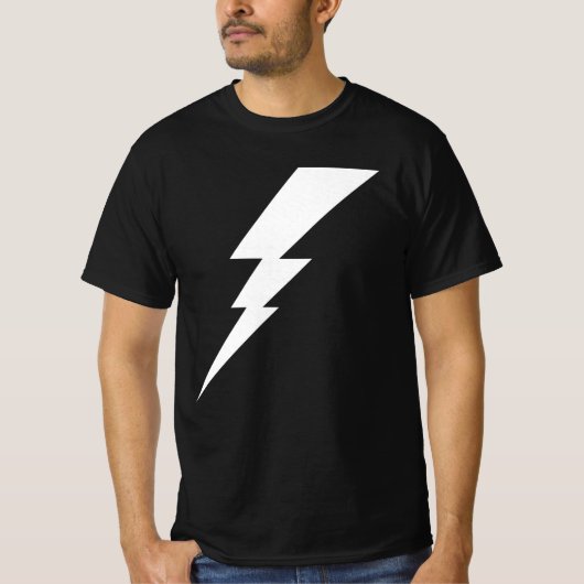 Witte Flash-bliksembolt T-shirt (Voorkant)