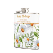 Witte Flask met Wrap Around Daisy Border Heupfles (Links)