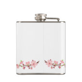 Witte Flask met Wrap Around Vogels Appelbloesems Heupfles (Achterkant)