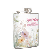 Witte fles met bloemrand rondom heupfles (Rechts)