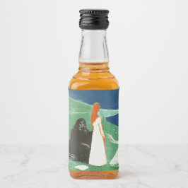 Witte flesetiket likeurfles etiket