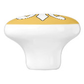 Witte Fleur-de-Lis Aangepaste Keramische knop (Zijkant)