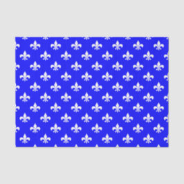 Witte Fleur-de-lis op Blauw Tissuepapier