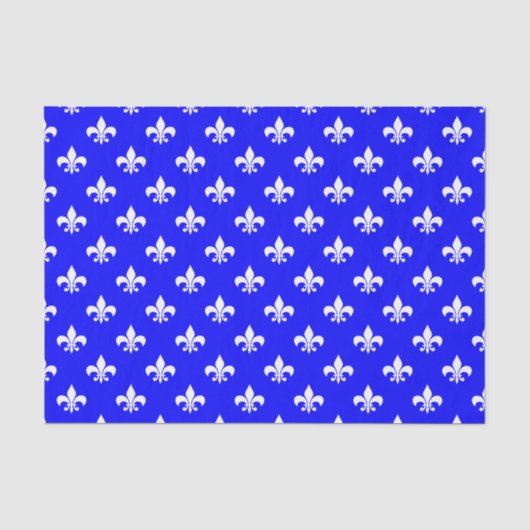 Witte Fleur-de-lis op Blauw Tissuepapier (Voorkant)