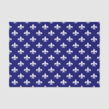 Witte Fleur-de-lis op donker marineblauw