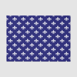 Witte Fleur-de-lis op donker marineblauw Tissuepapier