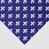 Witte Fleur-de-lis op donker marineblauw Tissuepapier (Detail)