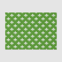 Witte Fleur-de-lis op Groen