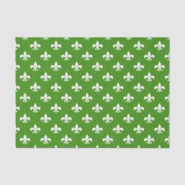 Witte Fleur-de-lis op Groen Tissuepapier