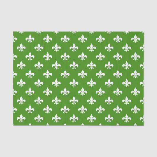 Witte Fleur-de-lis op Groen Tissuepapier (Voorkant)