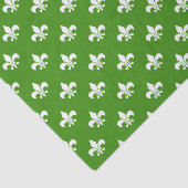 Witte Fleur-de-lis op Groen Tissuepapier (Detail)