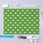 Witte Fleur-de-lis op Groen Tissuepapier (Craft)