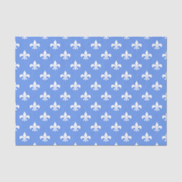 Witte Fleur-de-lis op korenbloemblauw Tissuepapier