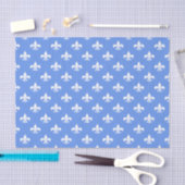 Witte Fleur-de-lis op korenbloemblauw Tissuepapier (Craft)