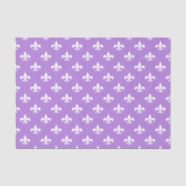 Witte Fleur-de-lis op lavendelpaars Tissuepapier