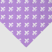 Witte Fleur-de-lis op lavendelpaars Tissuepapier (Detail)