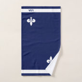 Witte Fleur de Lis op marineblauw Bad Handdoek (Handdoek)