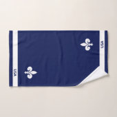 Witte Fleur de Lis op marineblauw Bad Handdoek (Handdoek)