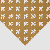 Witte Fleur-de-lis op Matte Gold Tissuepapier (Detail)