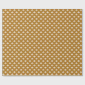 Witte Fleur-de-lis op matte goud Cadeaupapier (Vlak)