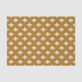 Witte Fleur-de-lis op matte goud Tissuepapier