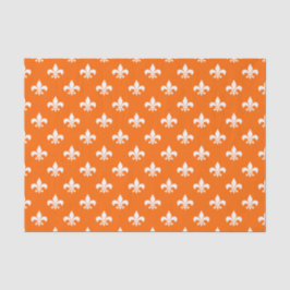 Witte Fleur-de-lis op Oranje Tissuepapier