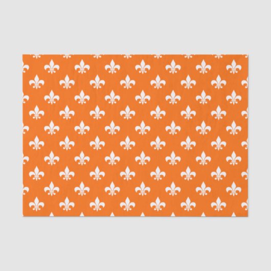 Witte Fleur-de-lis op Oranje Tissuepapier (Voorkant)