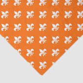 Witte Fleur-de-lis op Oranje Tissuepapier (Detail)