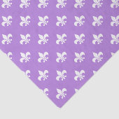 Witte Fleur-de-lis op Paarse lavendel Tissuepapier (Detail)