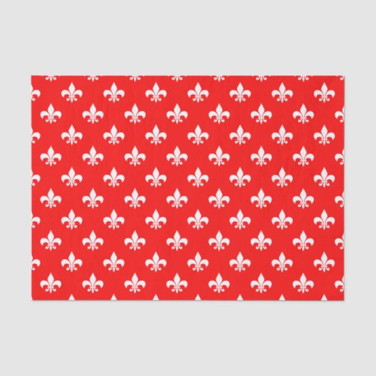 Witte Fleur-de-lis op Rood Tissuepapier (Voorkant)