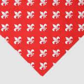 Witte Fleur-de-lis op Rood Tissuepapier (Detail)
