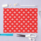 Witte Fleur-de-lis op Rood Tissuepapier (Craft)