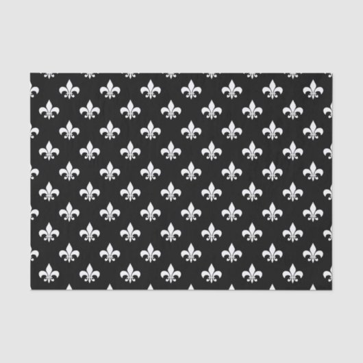 Witte Fleur-de-lis op Zwart Tissuepapier (Voorkant)