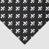Witte Fleur-de-lis op Zwart Tissuepapier (Detail)