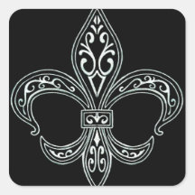 Witte Fleur De Lis Sticker