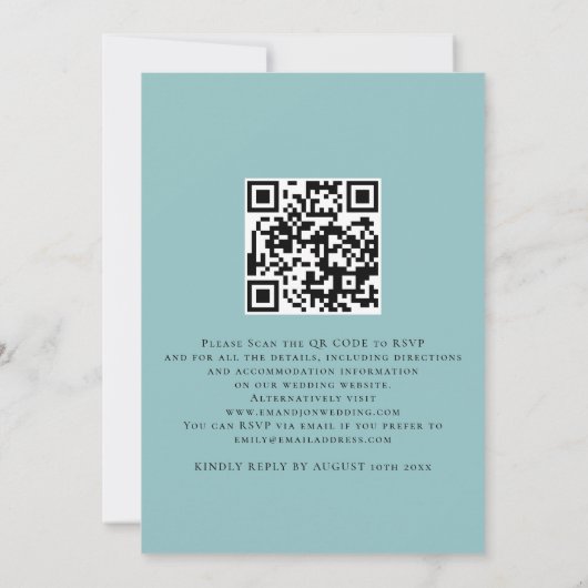 Witte flora Eucalyptus QR Code Weddenschap Kaart (Achterkant)