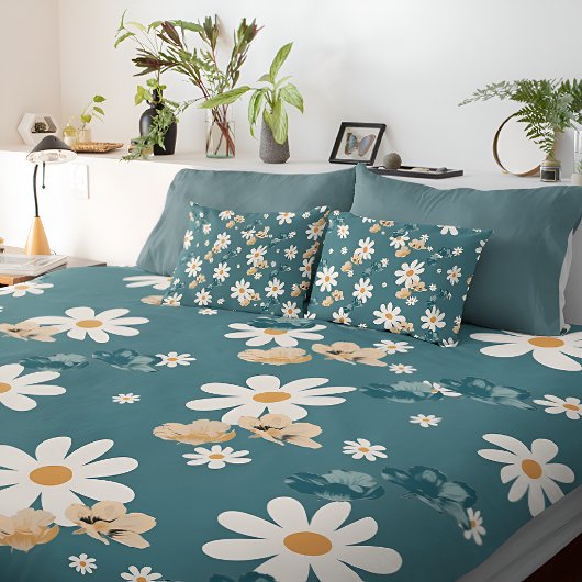 Witte Floral Blue Elegance Kussensloop