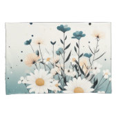 Witte Floral Blue Elegance Kussensloop (Voorkant-Rechts)