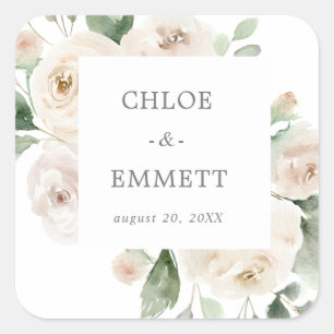 Witte Floral Eucalyptus Wedding Envelope zegels